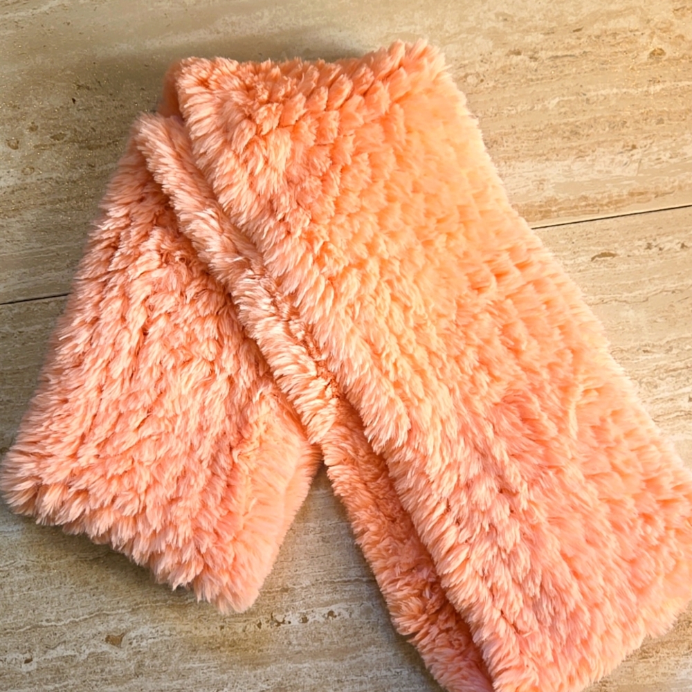La Fiorentina Coral Peach Faux Fur Luxury Infinity Scarf